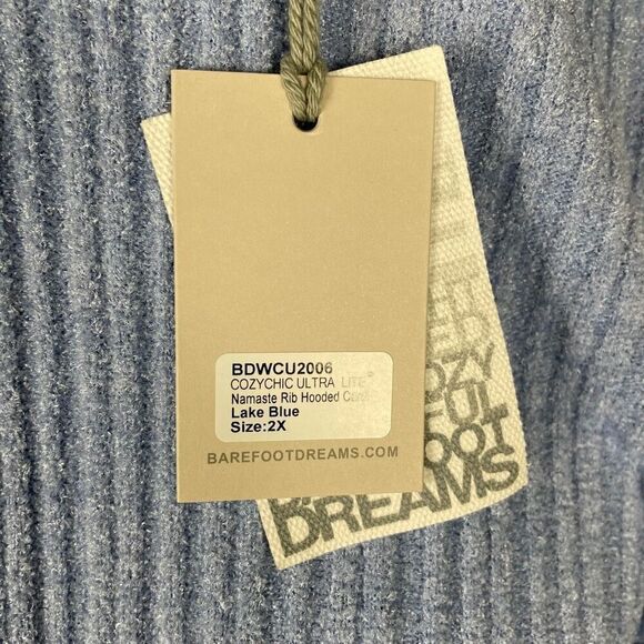 Barefoot Dreams NWT CozyChic Namaste Rib Hooded Cardi - Women’s 2X - Picture 9 of 9